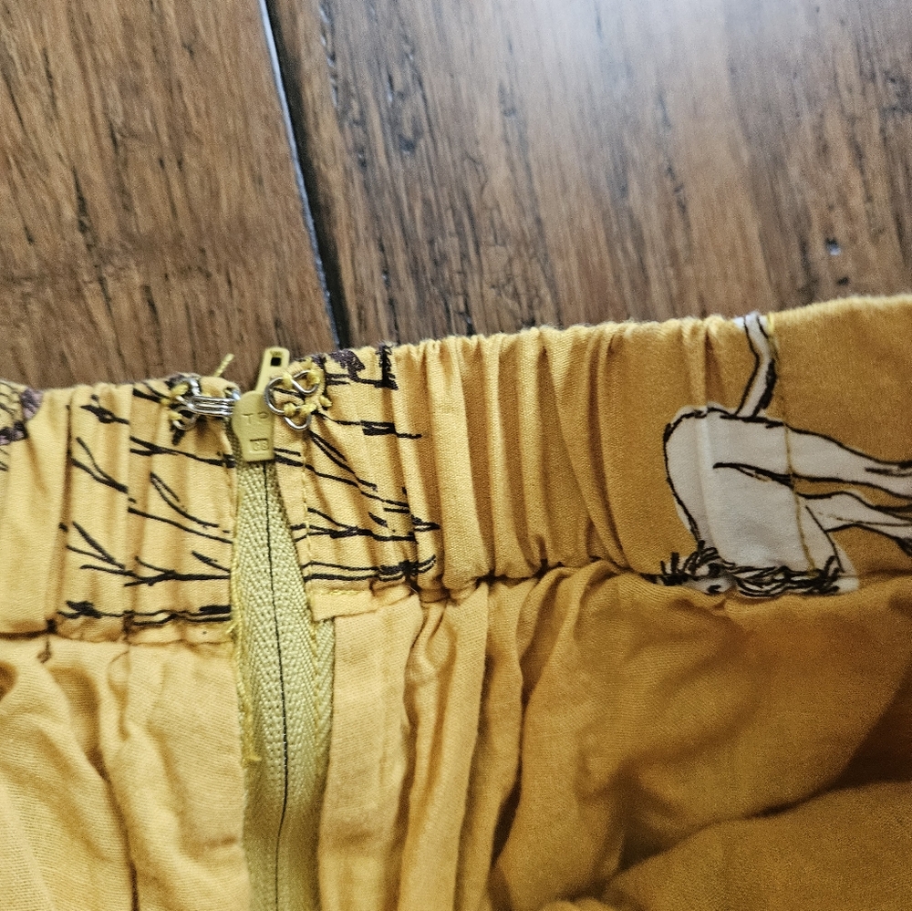 Modcloth Yellow Pleated Skater Skirt‎ S - Picture 4 of 6